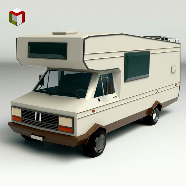 low poly motorhome 01