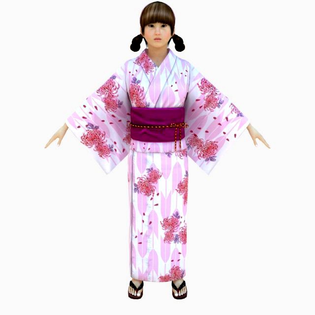 japanese casual summer kimono girl pink yukata girl