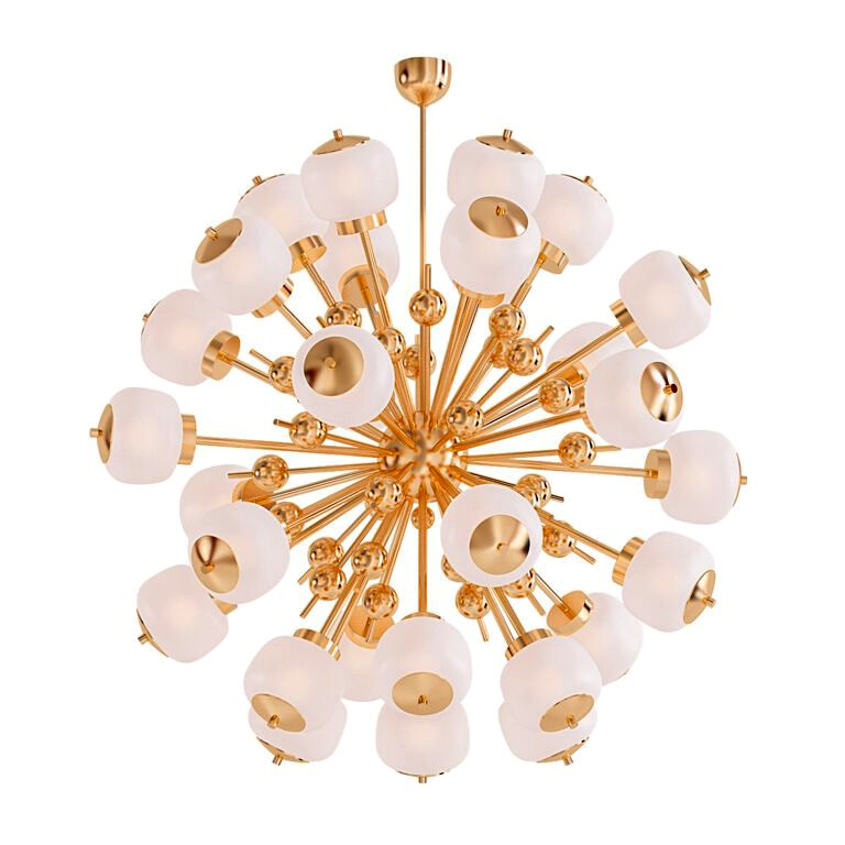 Italian Milk Glass and Brass Sputnik (341318)