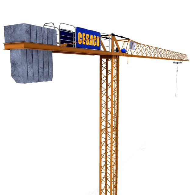 low poly tower crane