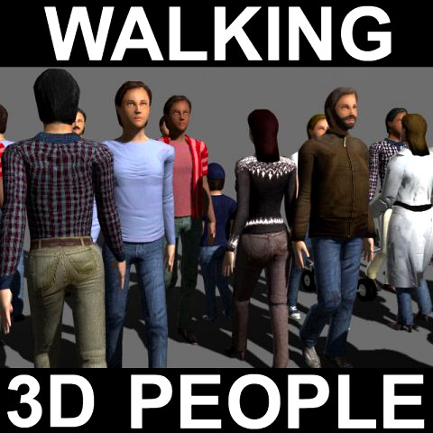 walking 3d people