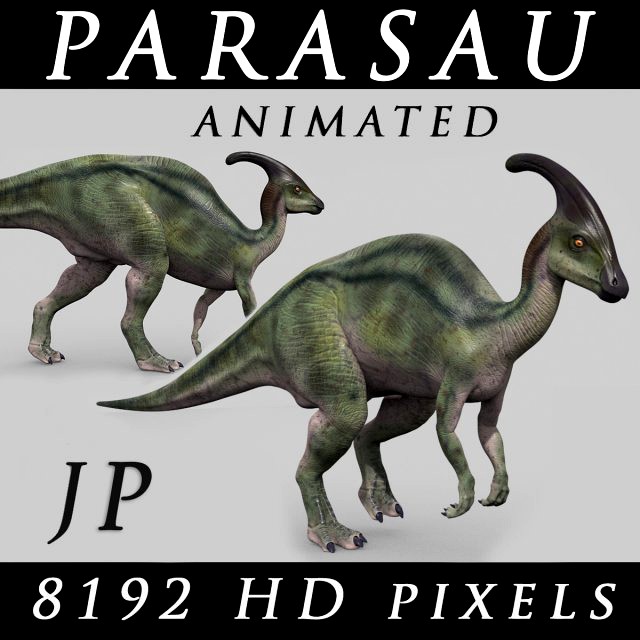 parasaurolophus 8192 hd - 3d animated model