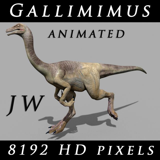 gallimimus 8192 hd - 3d animated model