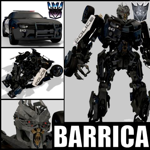 barricade decepticon transformer 3d animated model