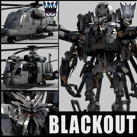 blackout is back 3d animated transformer model