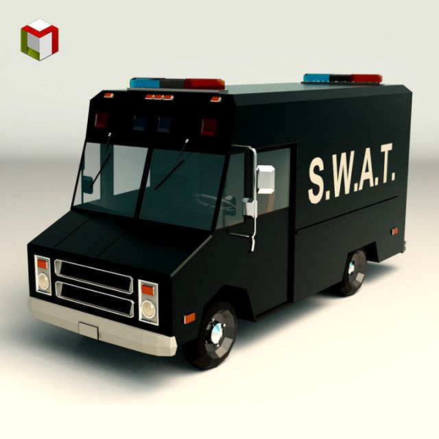 low poly swat van 01