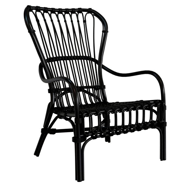 storsele ikea chair rattan bamboo black 3d model