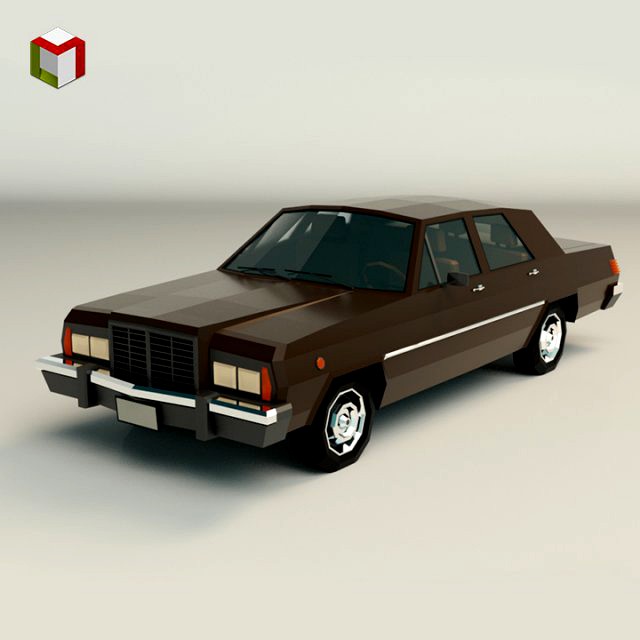 low poly sedan car 04