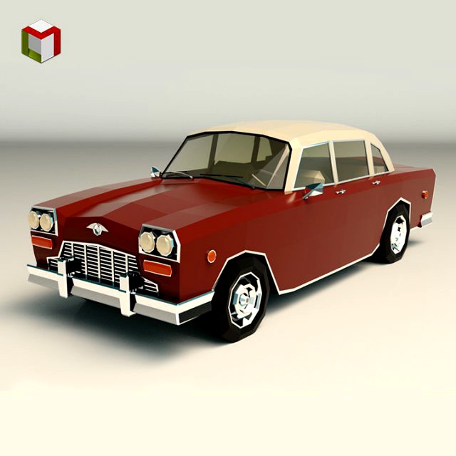 low poly sedan car 05