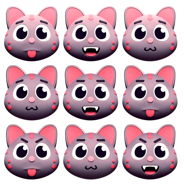 Cartoon Head Cats Pack