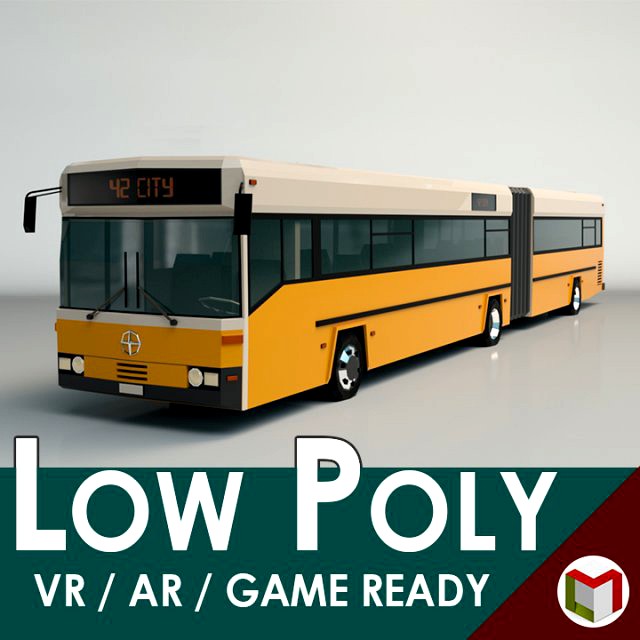 low poly city bus 02