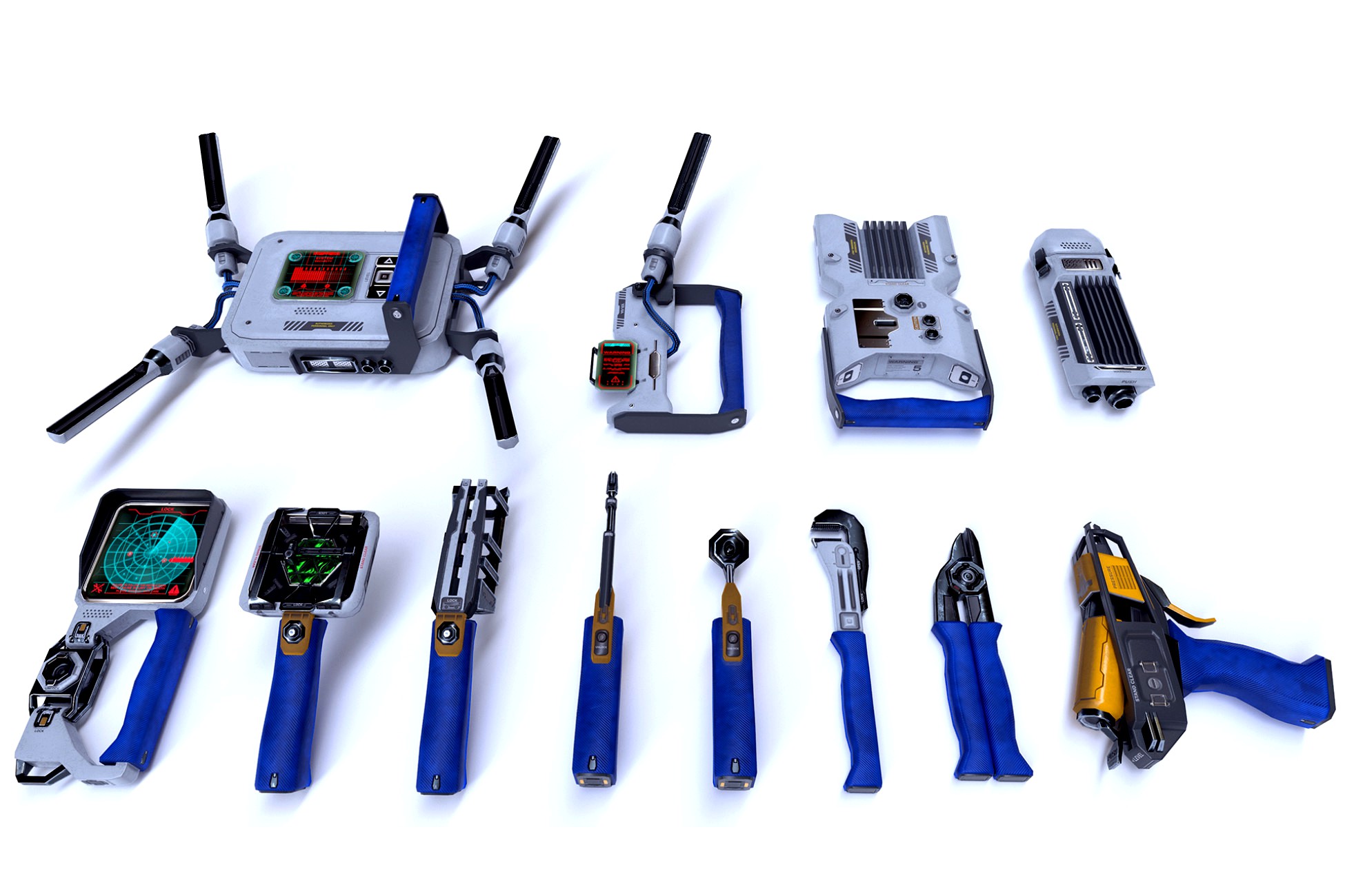 Toolkit sci-fi devices set
