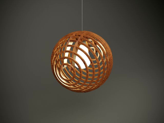 Wood parametric ceiling light for cnc machine