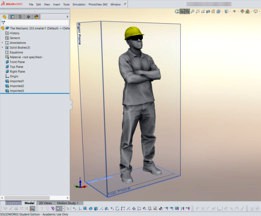 Worker Man Scanned 3MB only - @6ft tall - SolidWorks 2022 and OBJ