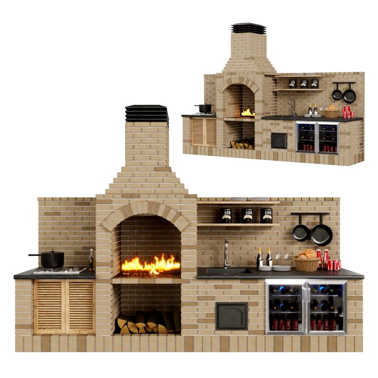 Brick Outdoor Barbecue (344013)