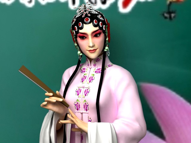 Female Chinese Peking Opera Character 3D Model