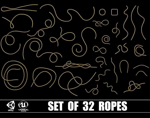 Set of 32 Ropes Kitbash