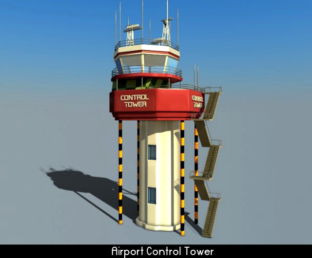 Airport Control Tower 3D Model