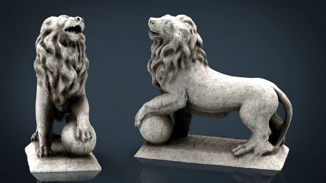 lion with ball