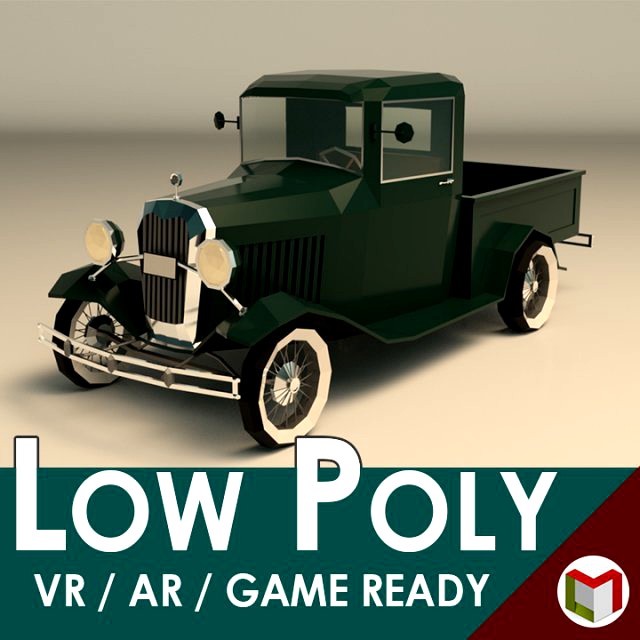 low poly vintage pickup 04