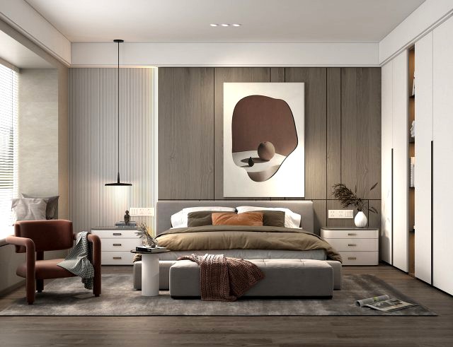 Modern Bedroom Interior Scene 25