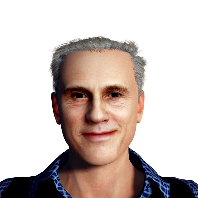 Christoph Waltz 3D Rigged model ready for animation