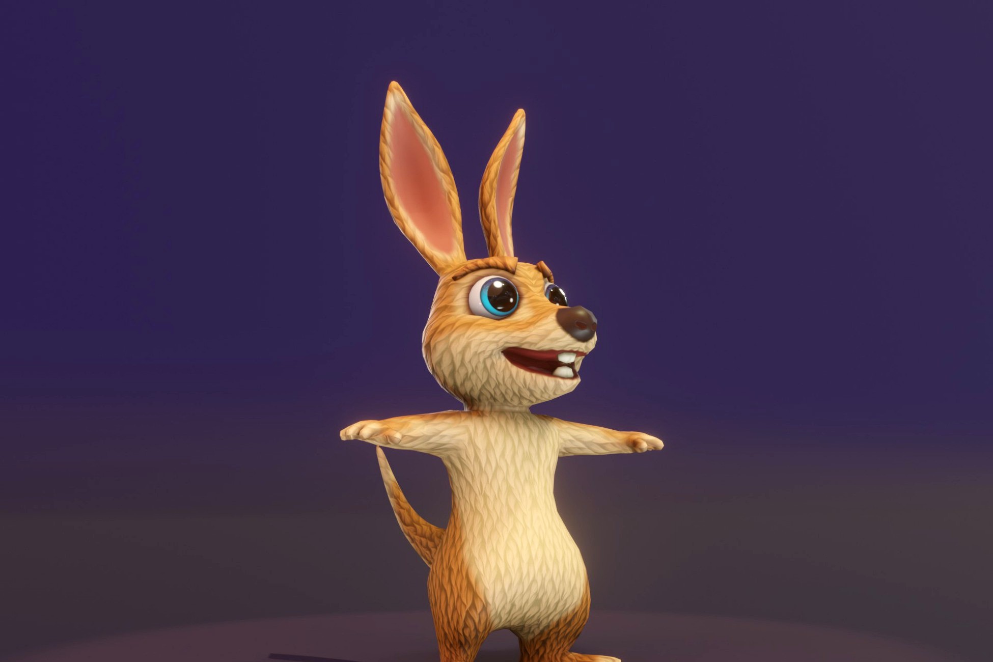 Cartoon Kangaroo Rigged 3D Model