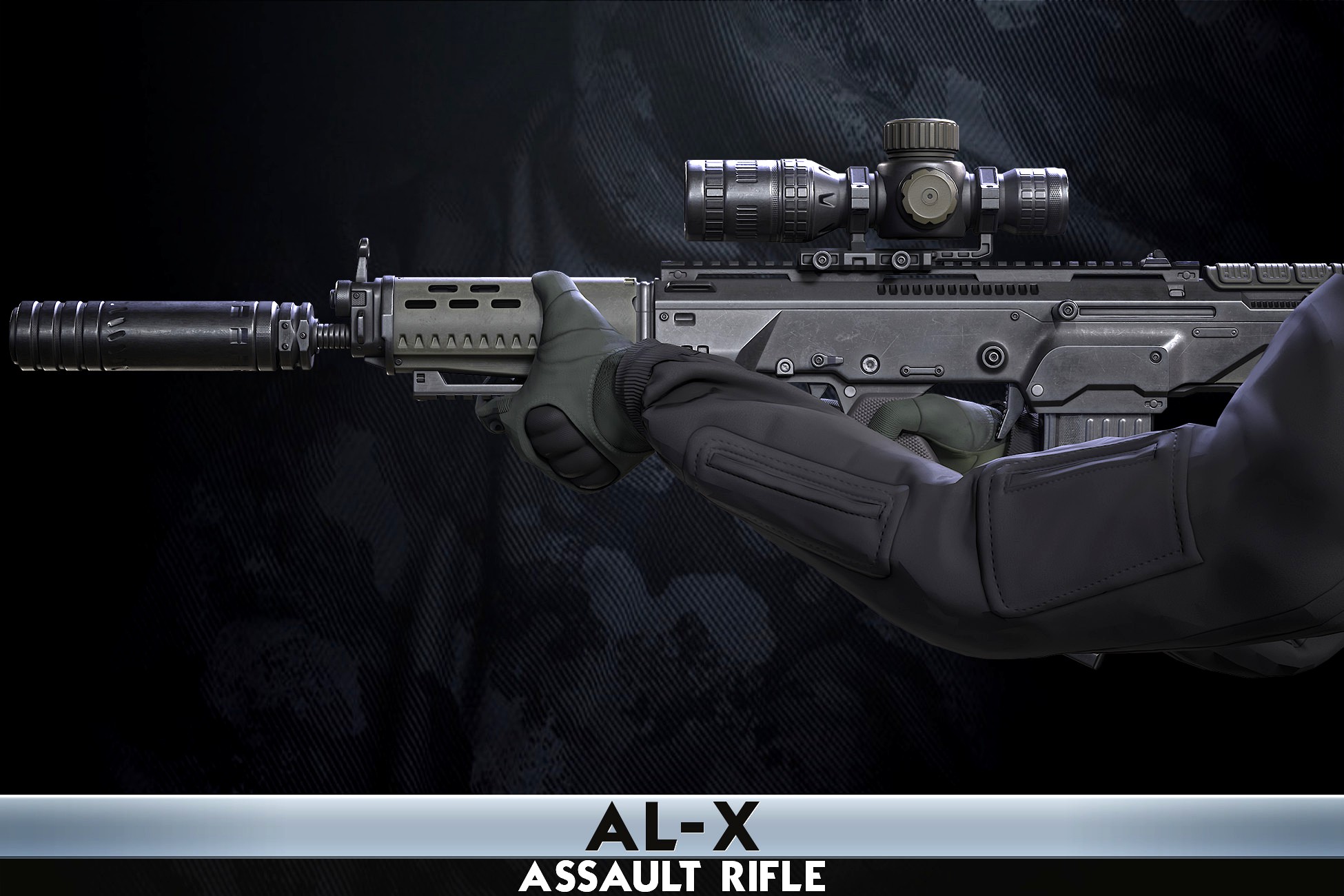 AL X Assault Rifle With Hands