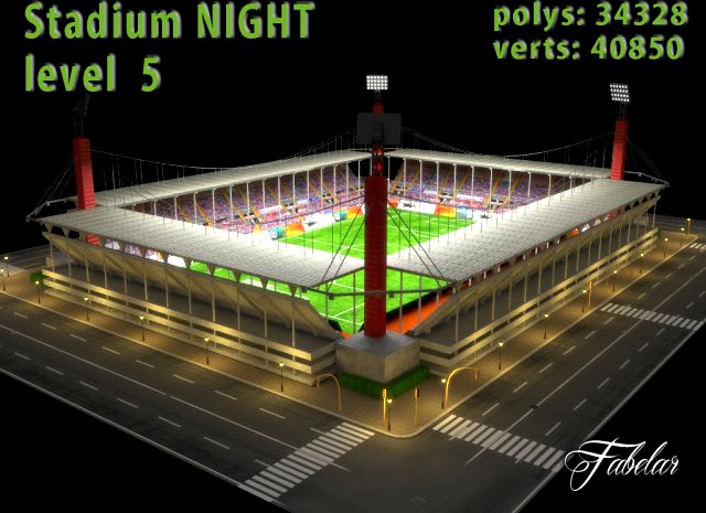 Stadium Level 5 Night 3D Model