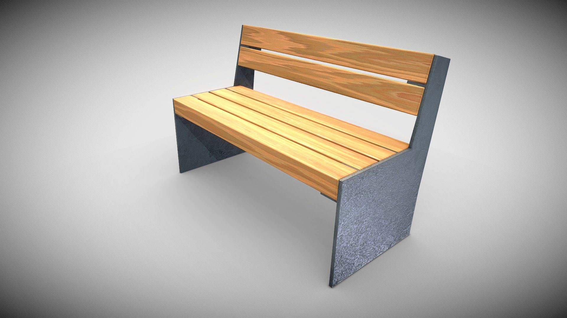 Park Bench [8] Oak Metal Frame 2