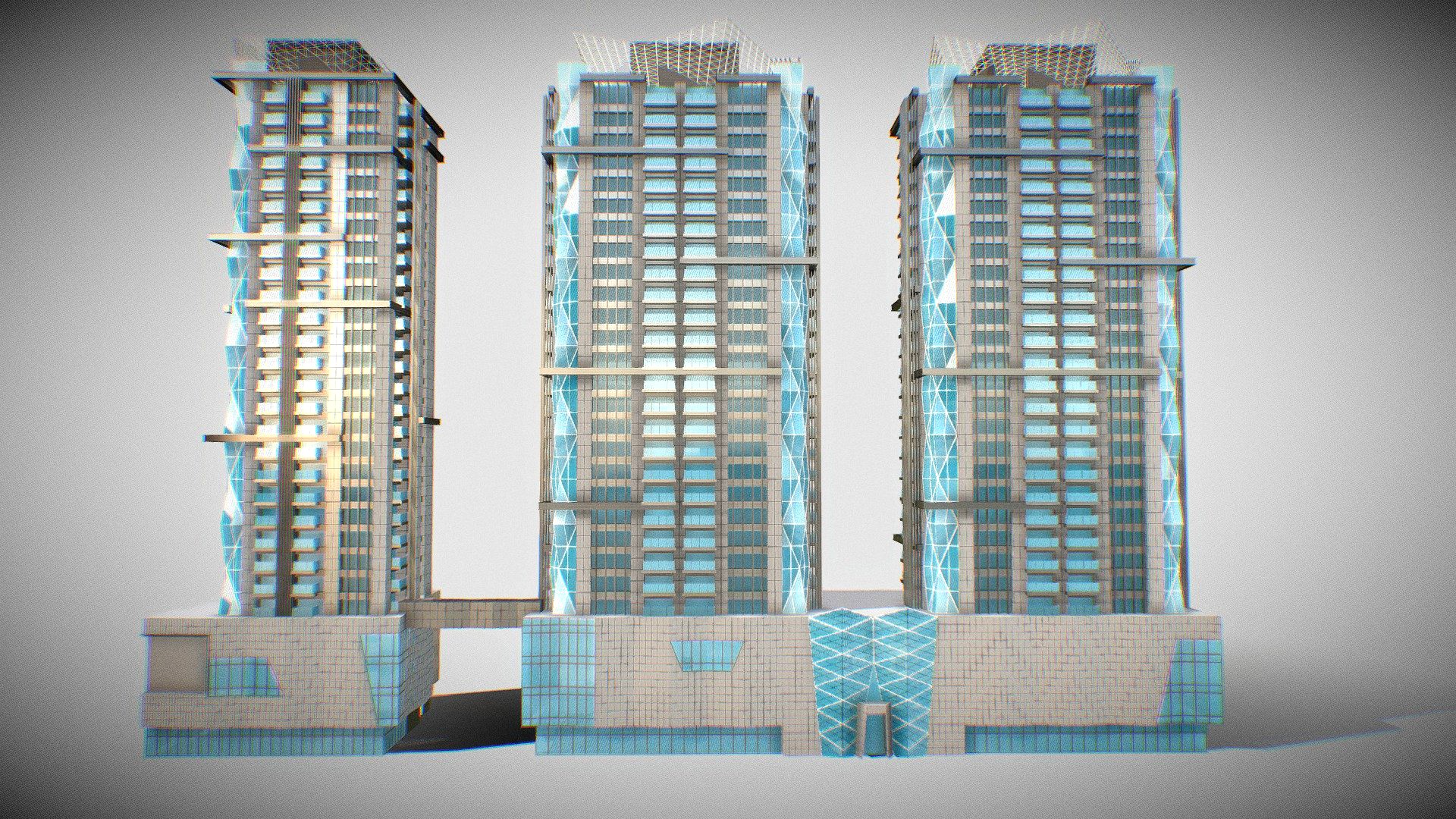 台北之星 3d model DIAMOND TOWERS TAIWAN TAIPEI 正義國宅