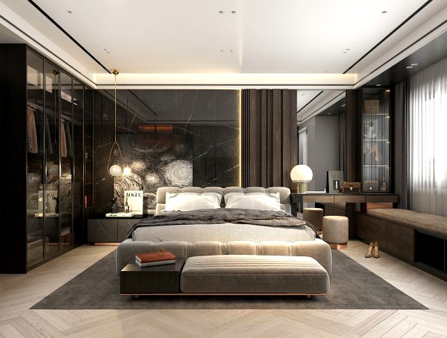 Modern Bedroom Interior Scene 27