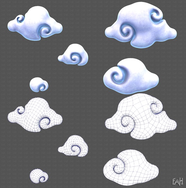 Clouds cartoon V04
