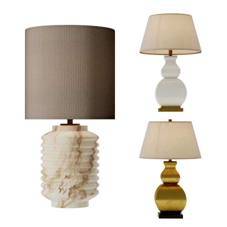 Fang Gourd and Auria table lamp set 02 (347550)