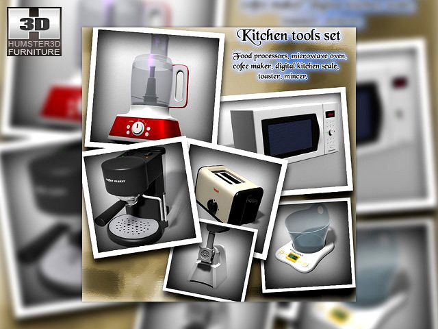 Kitchen tools set 3D Model