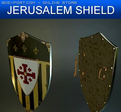 Jerusalem Medieval Shield 3D Model