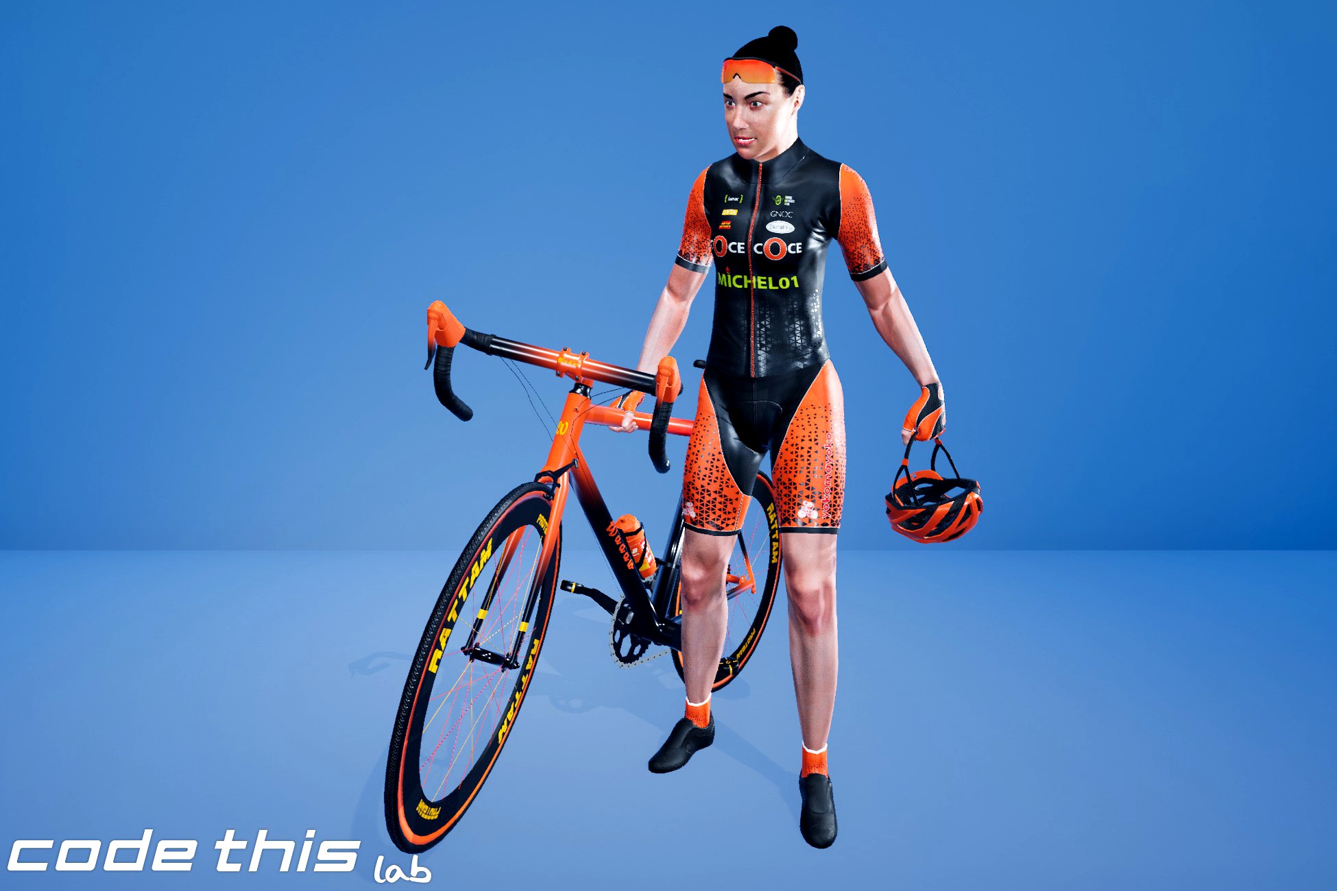 Female Cyclist Animated