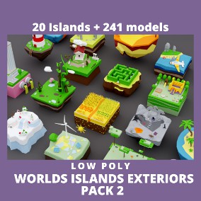Low Poly Worlds Islands Exteriors Pack 2