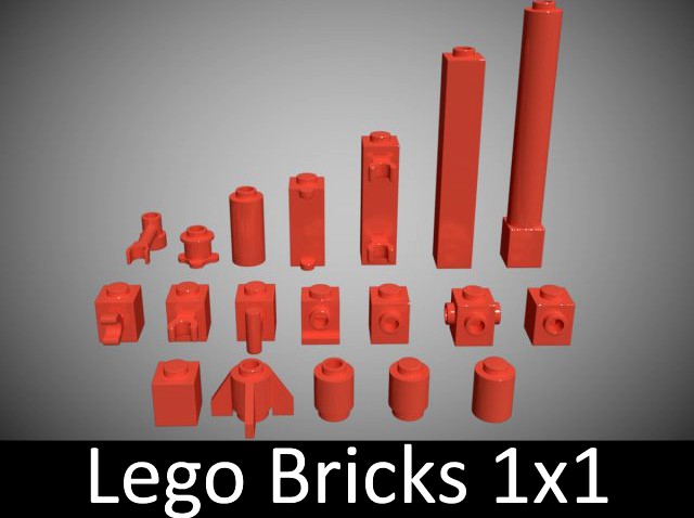 Lego Bricks 1x1 3D Model