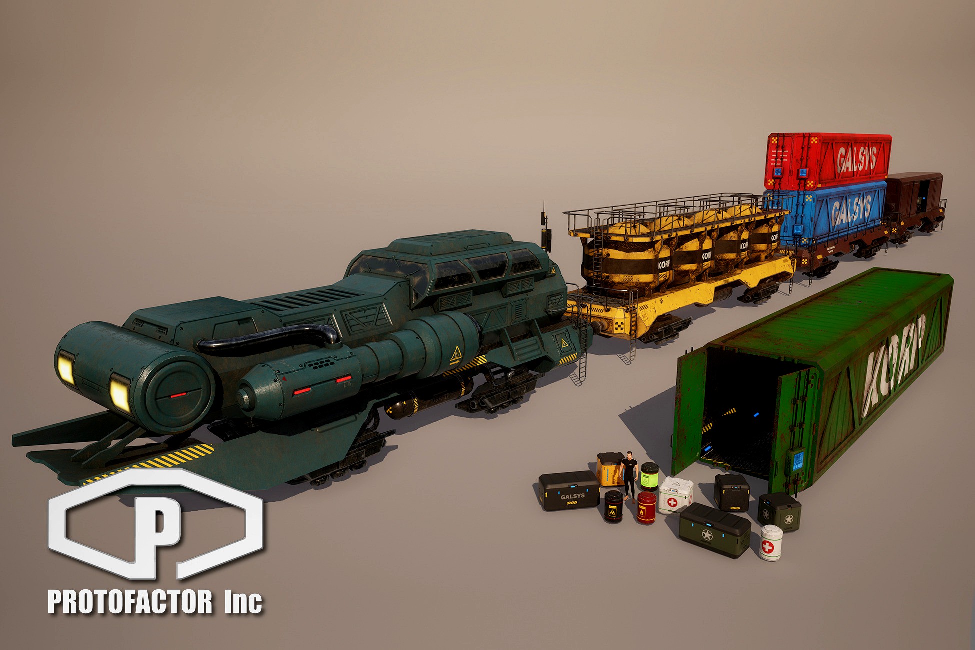 SCI FI: HOVER FREIGHT TRAIN