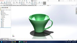 Tea Cup Green Ceramic