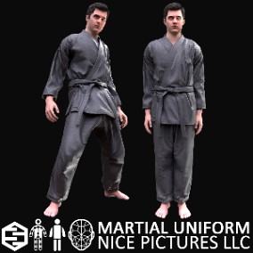 Man - Martial Uniform 1 - Modular - Rigged