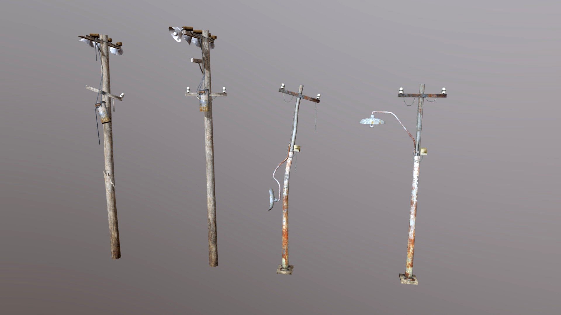 Low Poly Light Poles 02