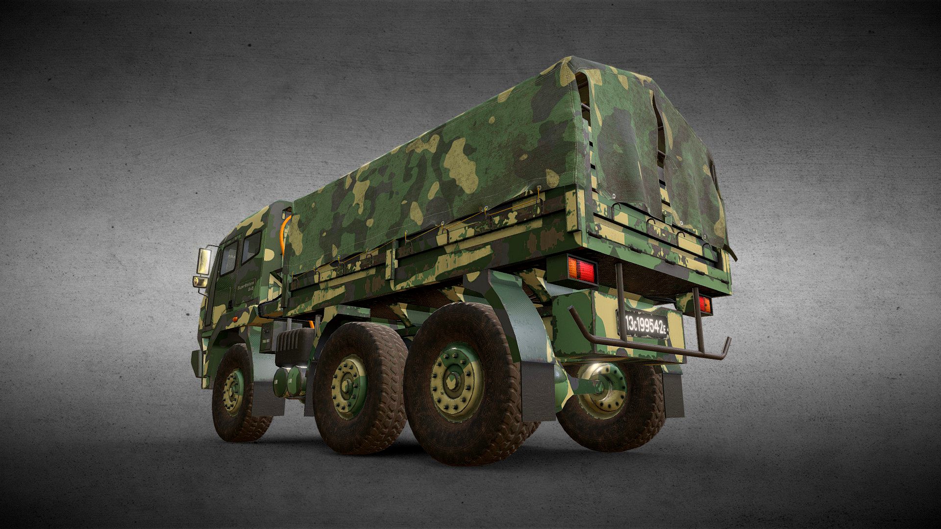 6x6 Military Truck Variation 2 + Tarpaulin