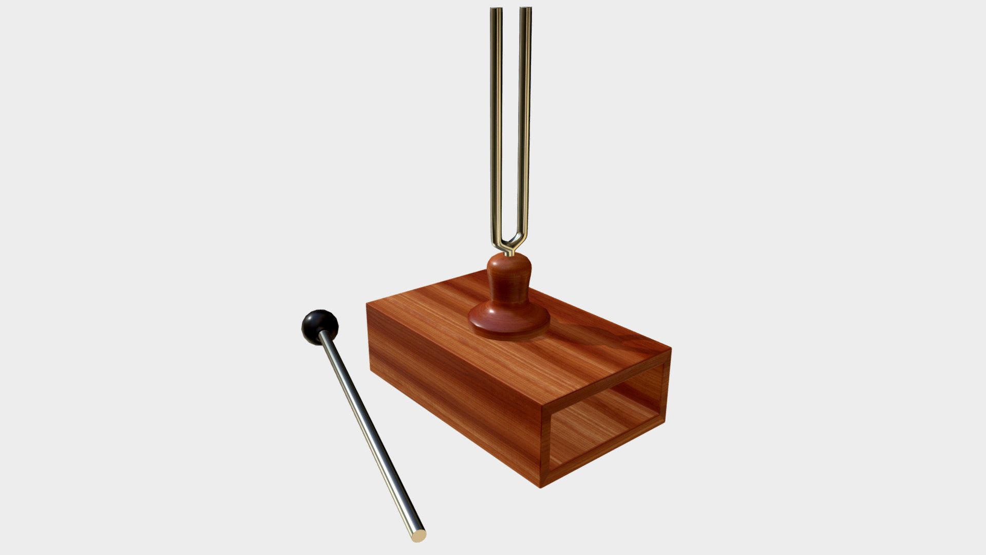 Tuning fork on resonator box