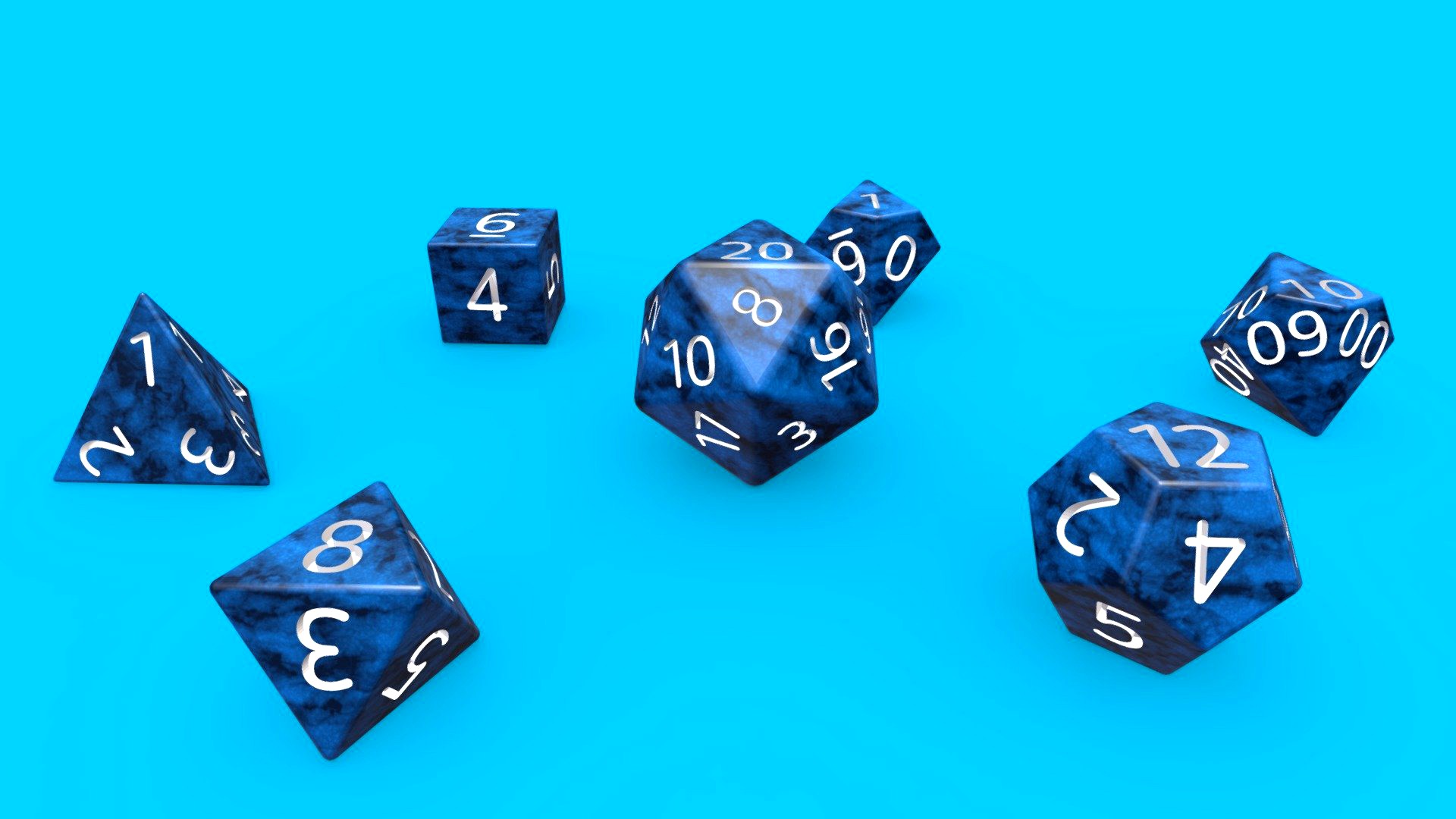 Blue Marble Dice Set RPG