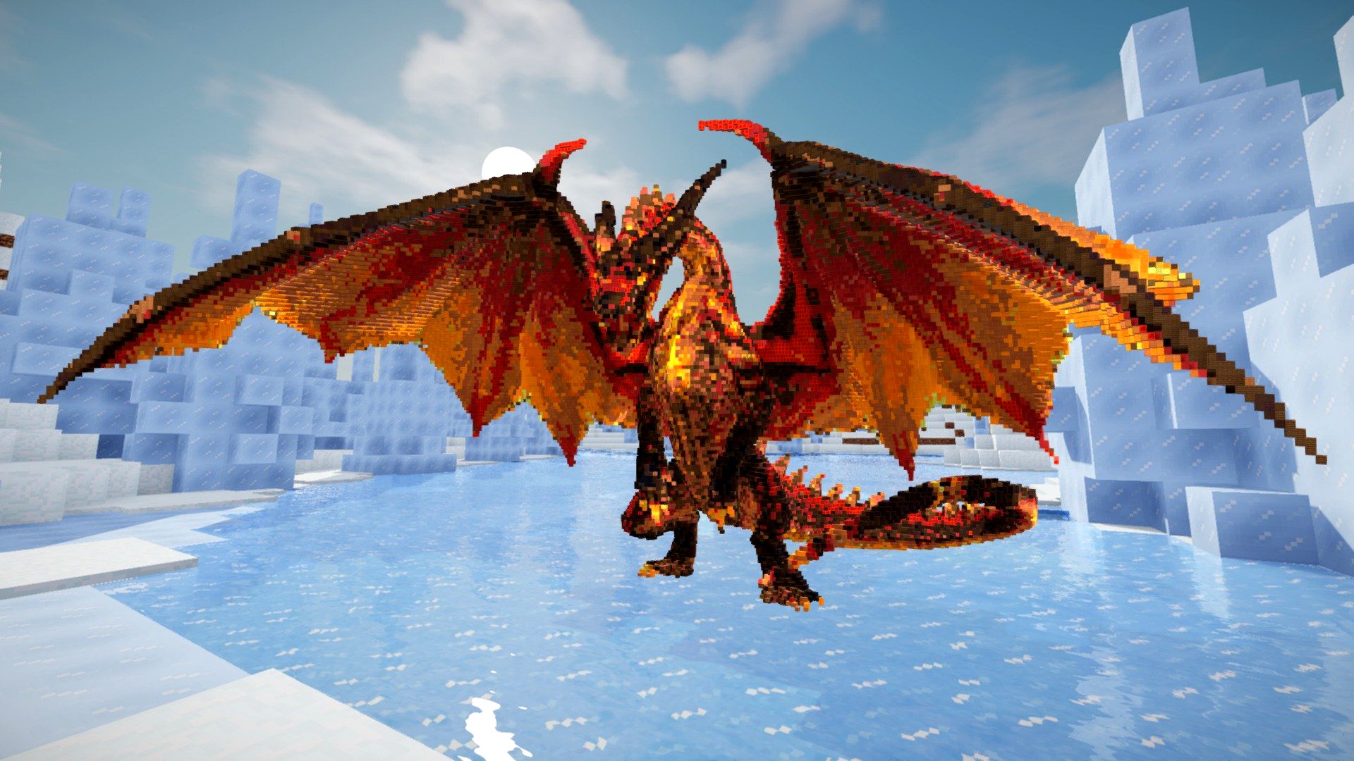 Minecraft Fire Dragon Build Schematic