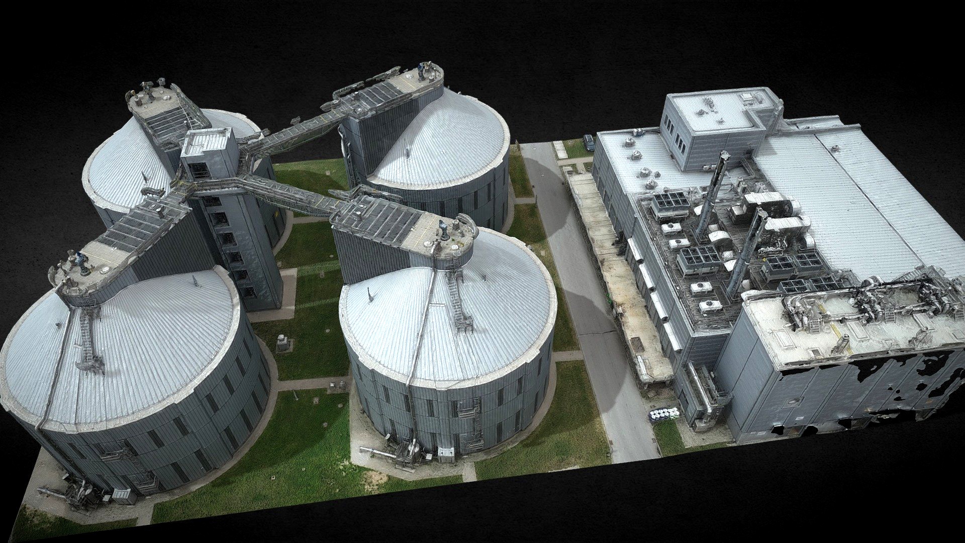 factory silo containers DJI Mavic3 photoscan