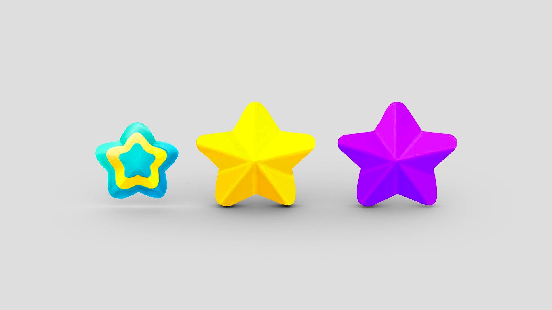 Cartoon five-pointed stars