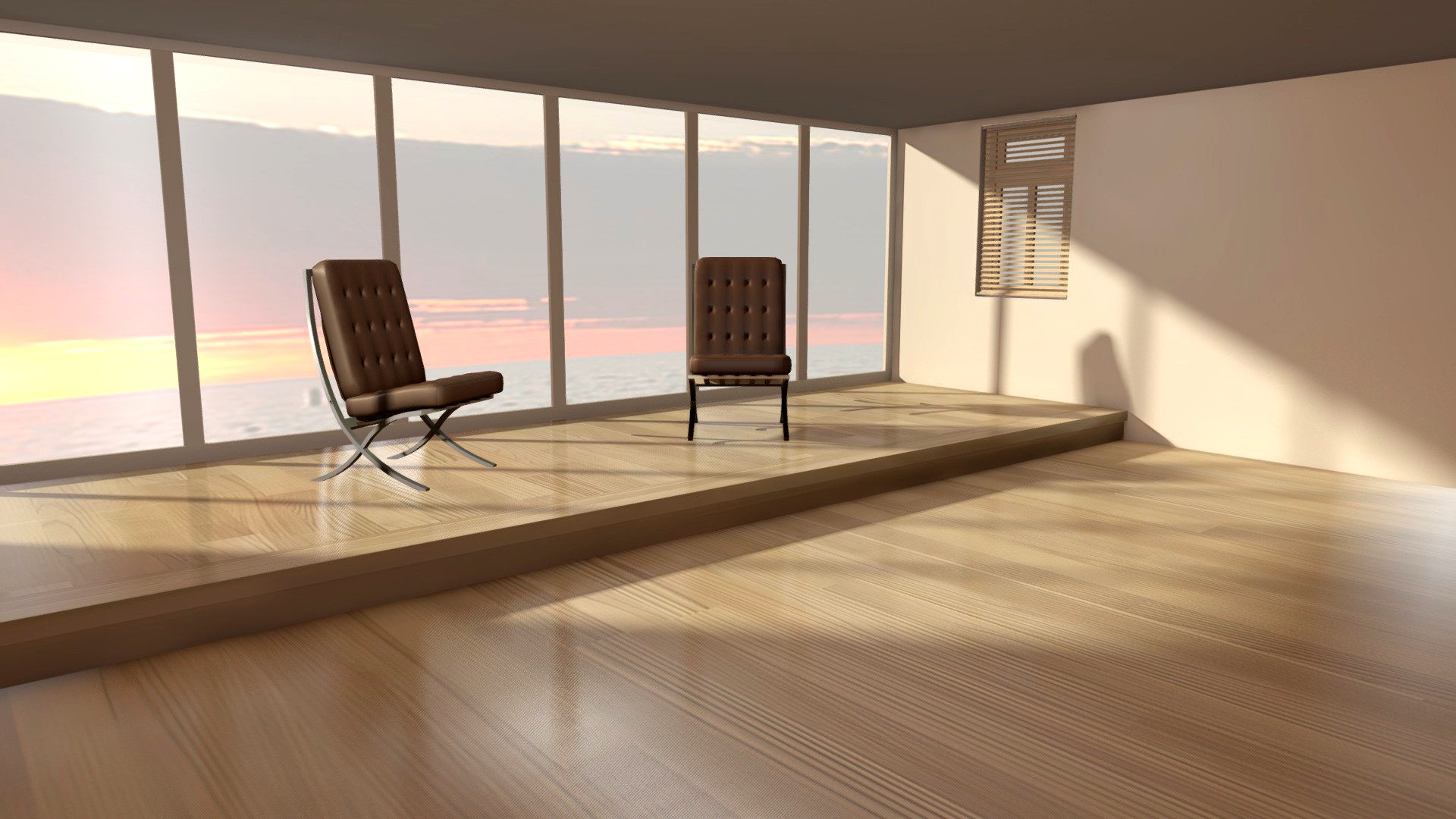 Modern City Studio Apartment Skybox VR AR Room